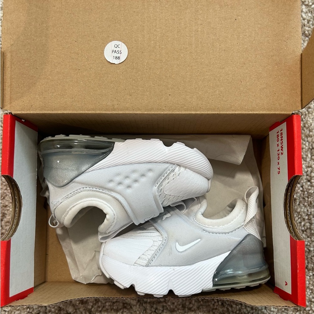 Nike Kids White and Gray Sneakers